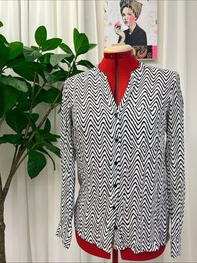 Vero Moda Black and White Zigzag Print Blouse